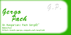 gergo pach business card